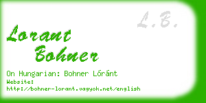 lorant bohner business card