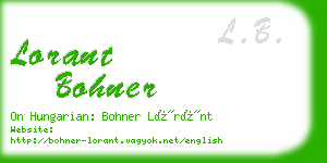 lorant bohner business card